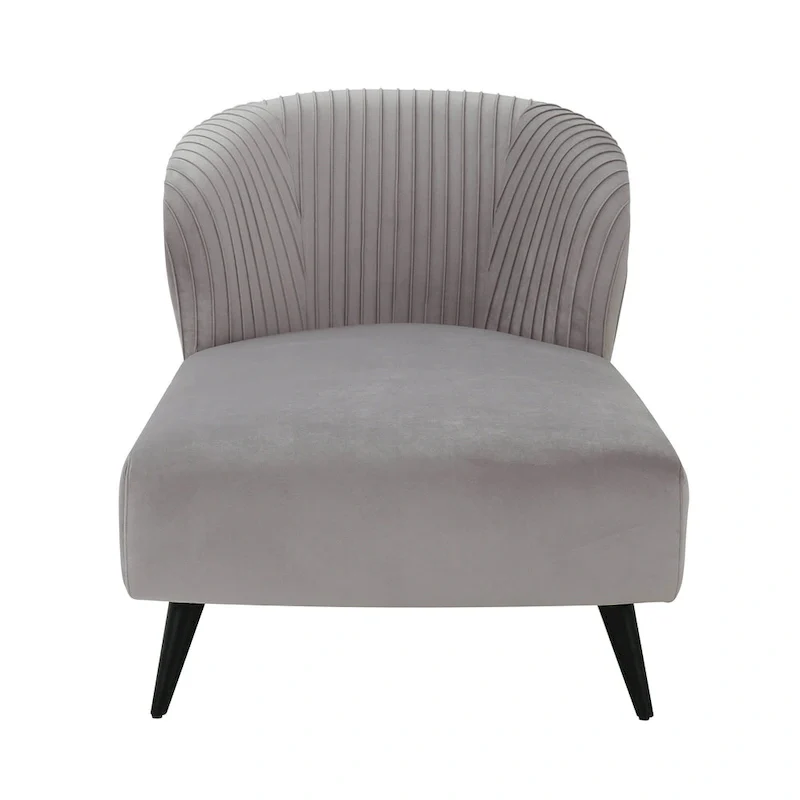 Pleated Velvet Upholstered Chaise Lounge