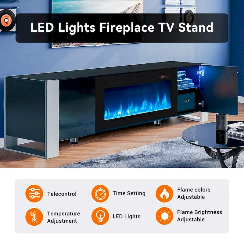 70 Modern Entertainment Center with 36 Fireplace