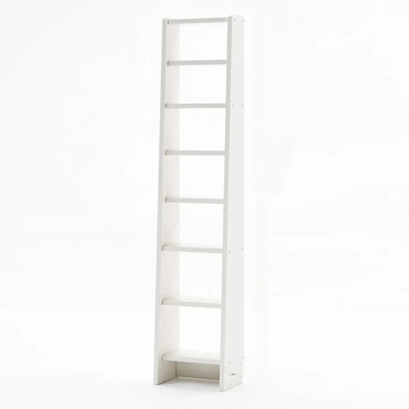 Tall Modern White Wooden Open Vertical Bookcase