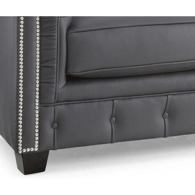 Hancock Tufted Top Grain Italian Leather Chesterfield Sofa - 31  H x 86  W x 40  D