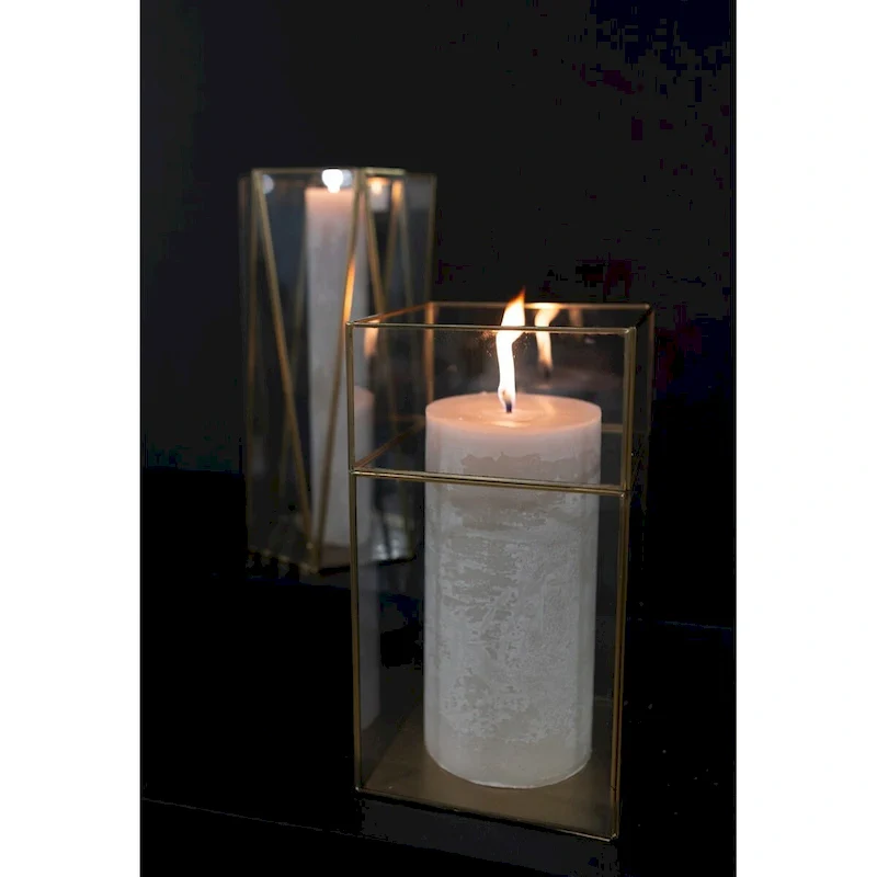 Hurricane Square in Iron Glass with Gold - A