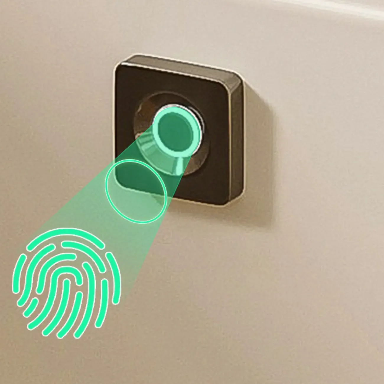 Smart Versatile White Wood Nightstand with Fingerprint Lock