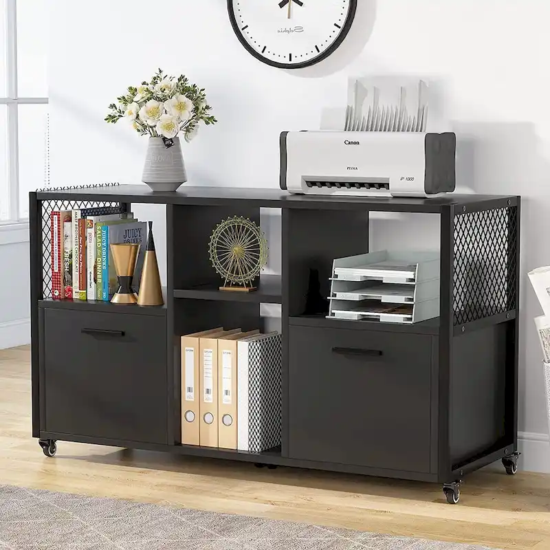 Large Lateral File Cabinets Mobile Filing Cabinet for Home Office