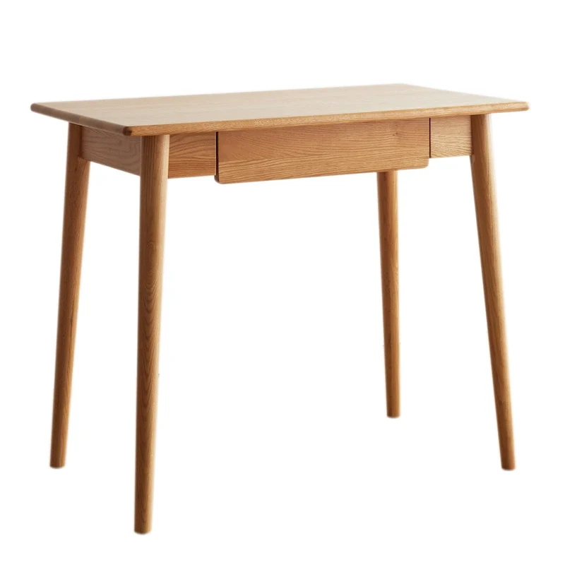 Nestfair Natural Solid Oak Wood Desk with Drawer