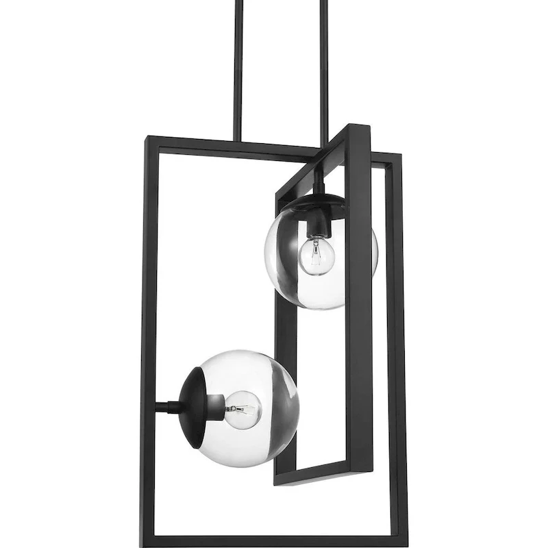 Atwell Collection Black Two-Light Pendant - 23.620  x 16.340  x 16.340