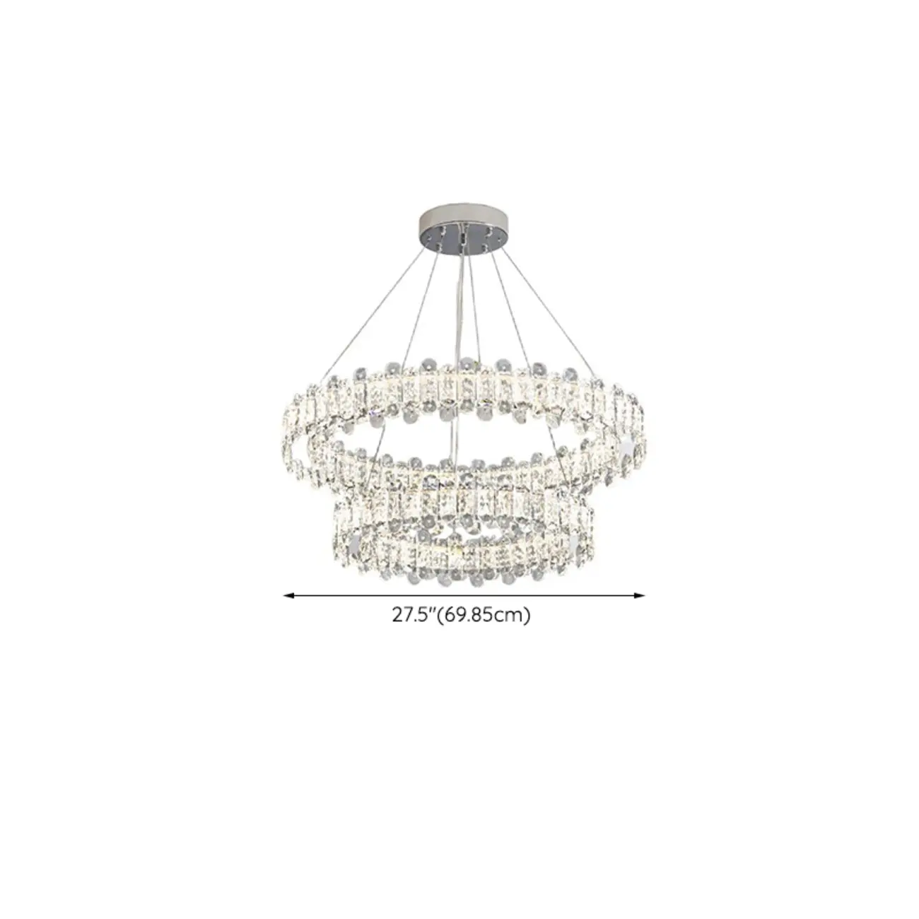Gold Crystal Circular Glass Beads Modern Chandelier