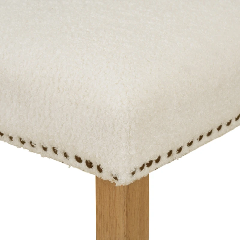 Farmhouse Style 5-Piece Wooden Dining Set with Round Table and 4 Lambswool-like Fabric Upholstered Chairs