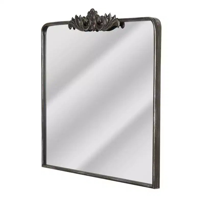 Head West 29" x 37" Ornate Metal Accent Wall Mirror Antique Bronze: Rectangular, No Assembly, Includes Mount Hardware