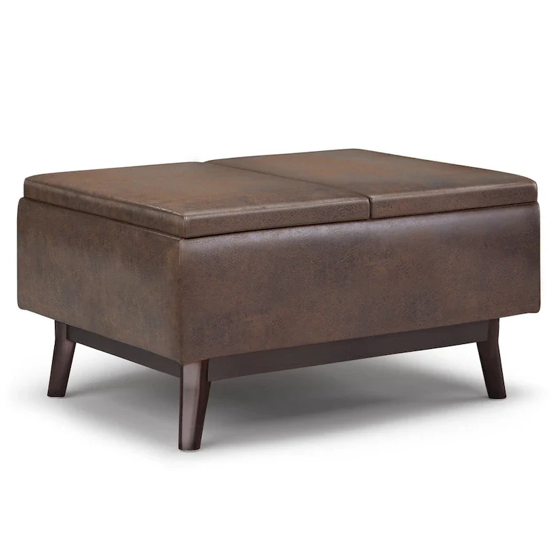 WYNDENHALL Ethan 34 inch Wide Mid Century Modern Rectangle Table Ottoman