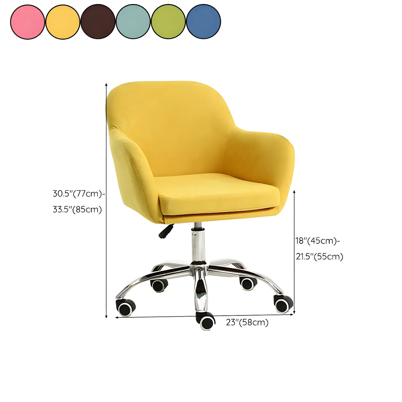 Low-back Green Fabric Swivel Armrest Office Chair