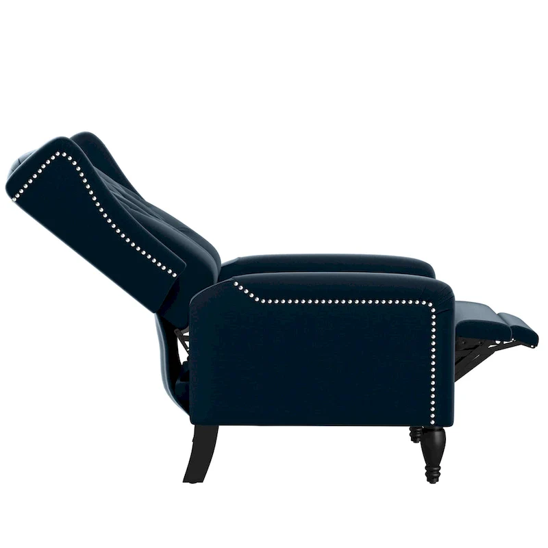 Velvet Wingback Push Back Recliner Chair