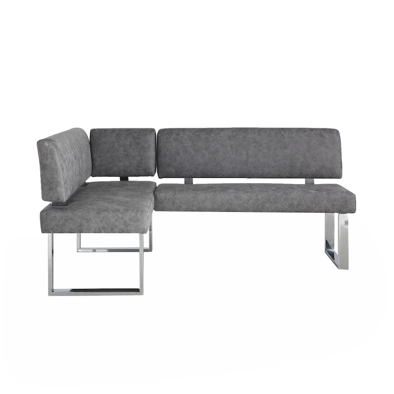 Somette Gene Dark Grey Reversible Dining Nook - 48.81 X 71.25 X 33.46