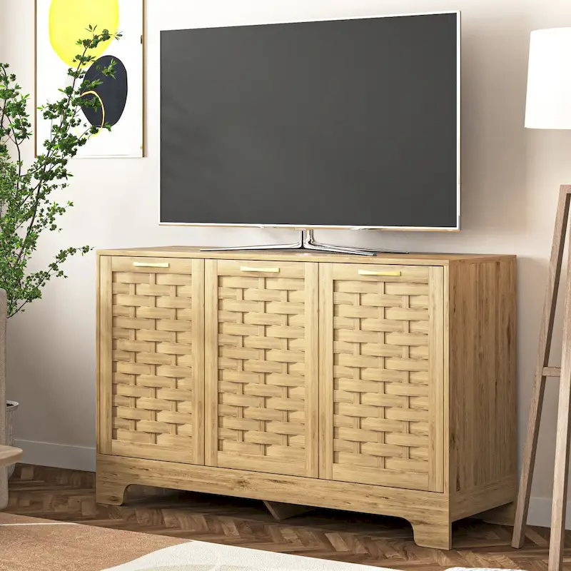 Wood Sideboard Buffet Storage with Adjustable Shelf