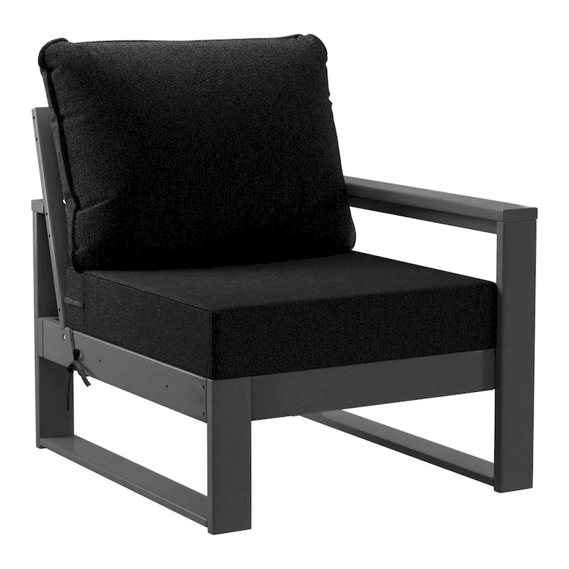 Polytrends Endless Patio 5-Piece Deep Seating Set with Ottoman with Gray Frame