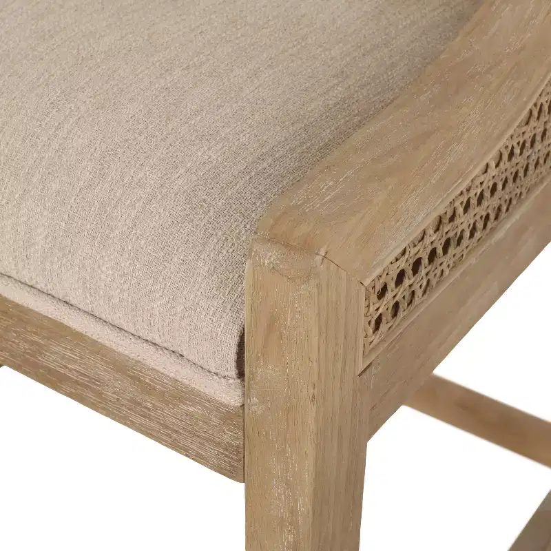 GDFStudio Deville Upholstered 25.5 inch Wood and Cane Counter Stools (Set of 2)
