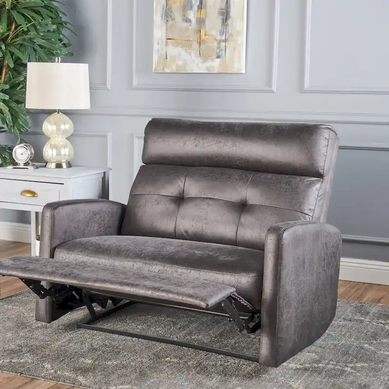 Halima Microfiber 2 Seater Recliner Chair by Christopher Knight Home