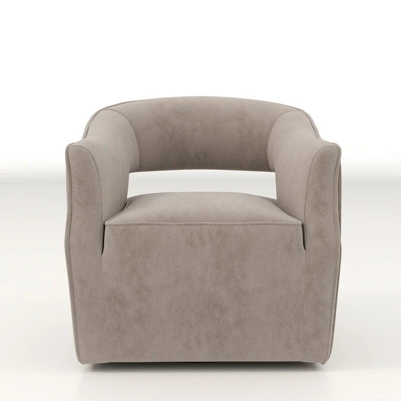 SEYNAR Modern Glam Velvet 360 Degree Swivel Open-Back Accent Armchair