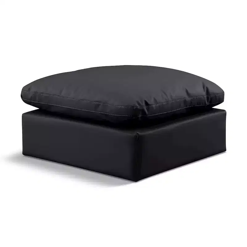 Meridian Furniture,Indulge Vegan Leather Ottoman