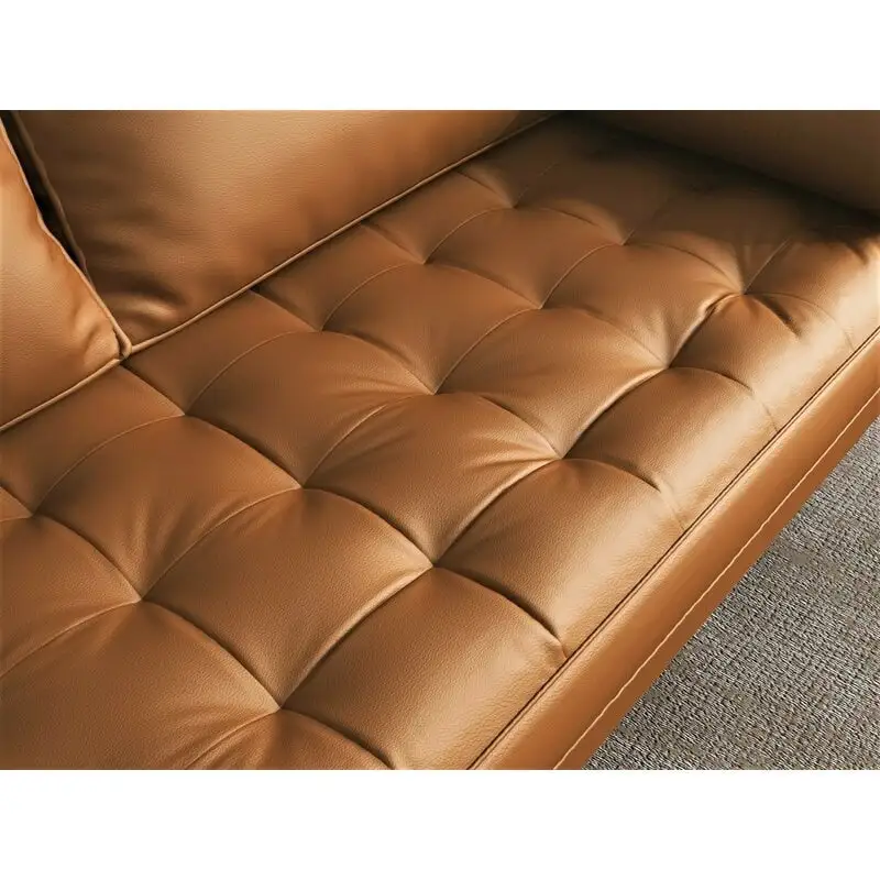 59 Mid-Century Square Arm Leather Loveseat