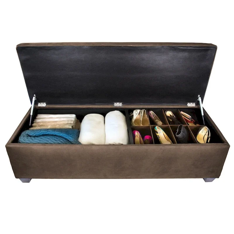 SOLE SECRET DUO 10 Button Linen & Shoe Storage Bench - OBSESSION