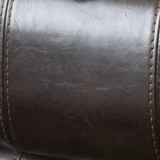 PU Leather Glider Recliner Club Chair, Brown/Black, Contrast Stitch, Seats 1