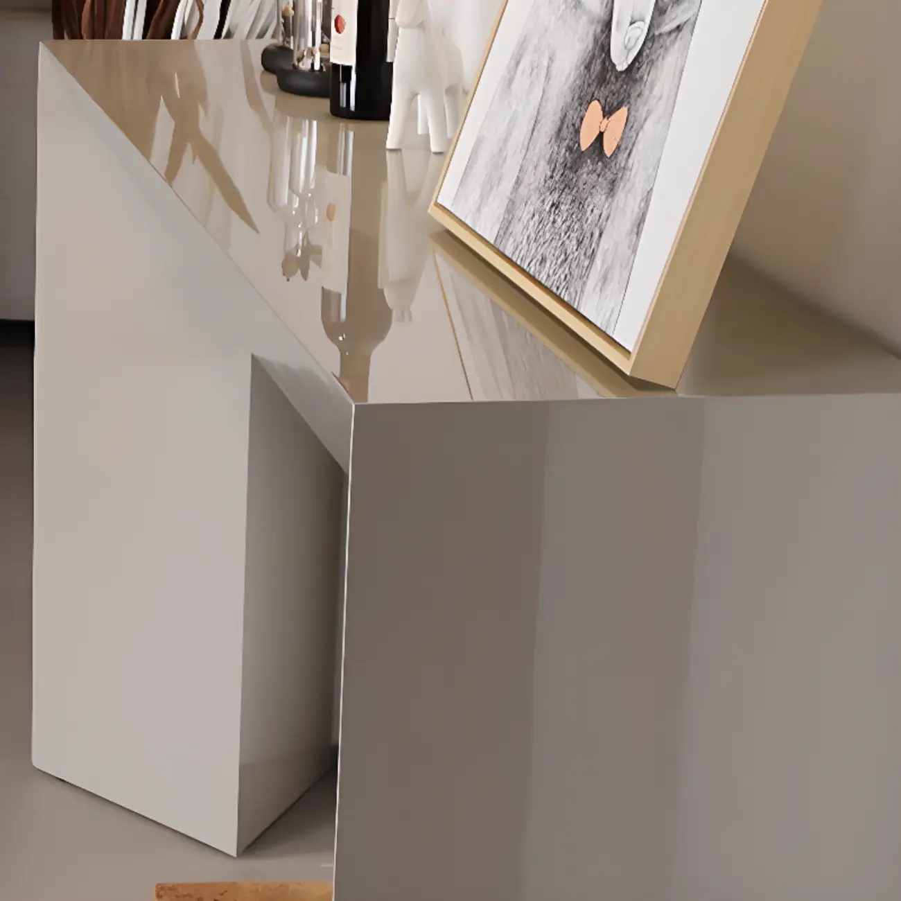 Modern Stone Top Wooden Base Console Table | HomeyFad