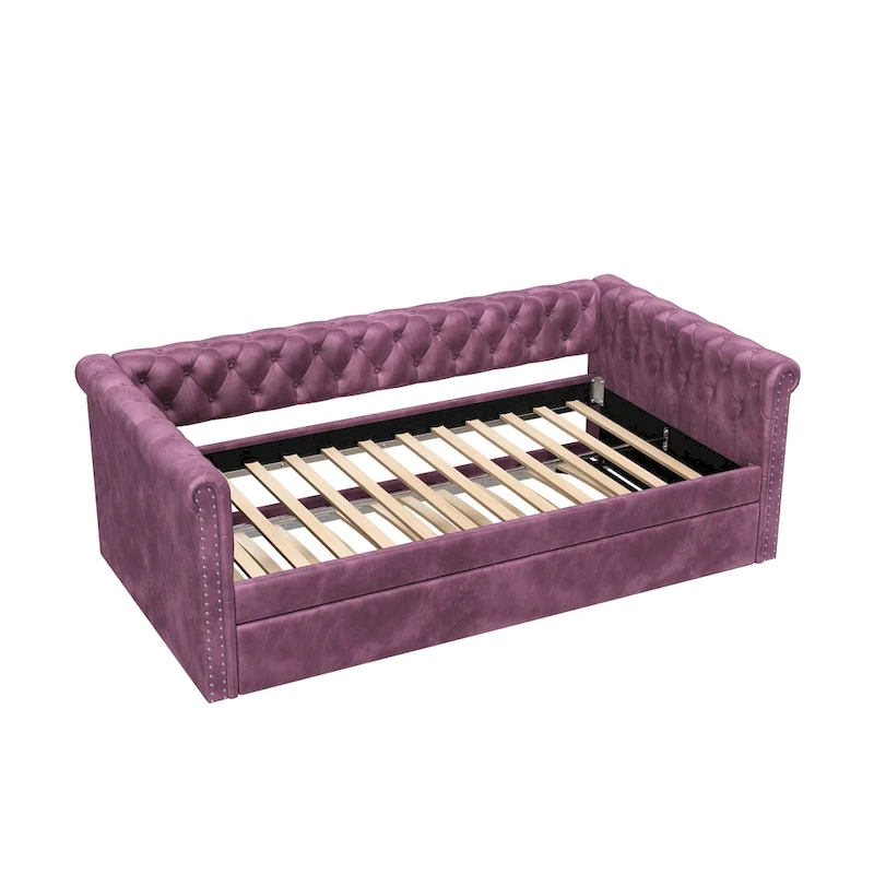 Christopher Knight Home - Augusta Velvet Upholstered Tufted Daybed with Trundle Design