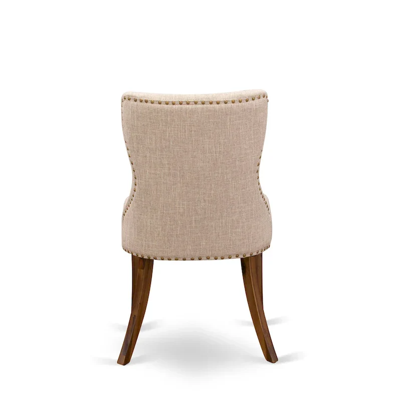 Dining Table Set- a Rectangle Dinner Table and Light Tan Linen Fabric Chairs, (Pieces Option)