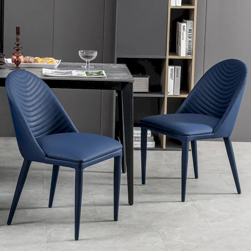 Fully Assembled Microfiber Leather Upholstered Dining Chairs, Set of 2 - 22.44 D x 18.5 W x 32.28 H