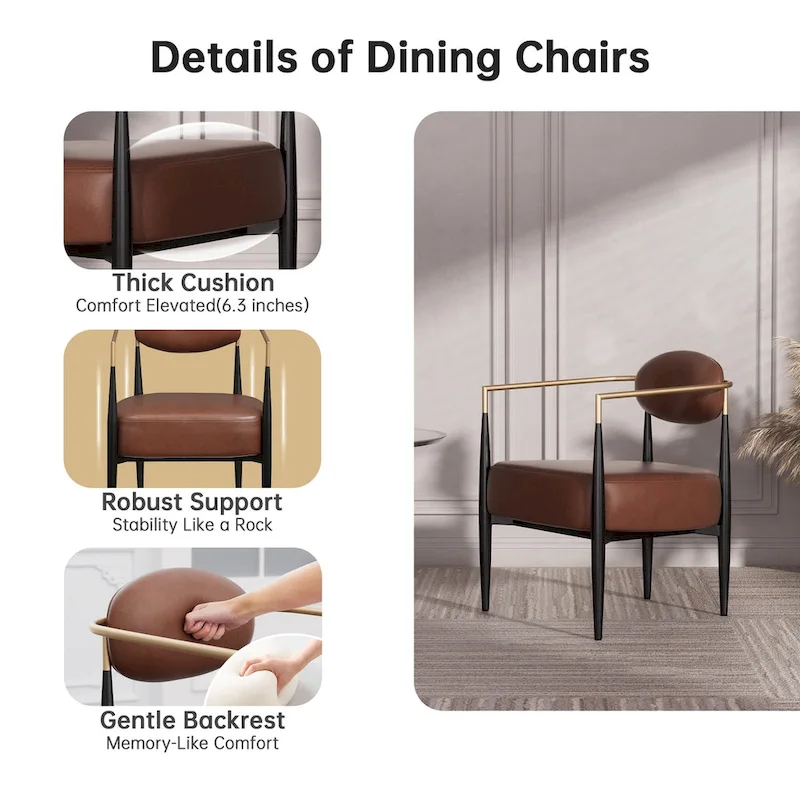 Mid-Century Armchair - Velvet/Faux Leather, Iron Frame, 24W x 30.5H, Single Seat, 330 lbs Capacity