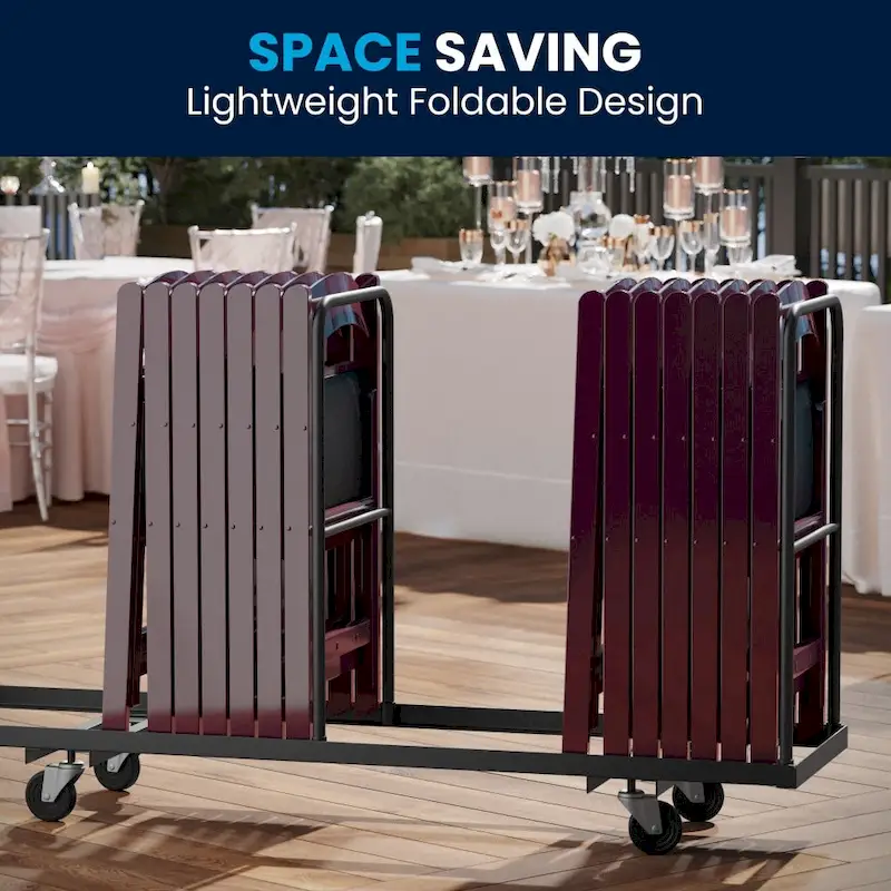 Lightweight Resin Folding Chairs with Vinyl Seats (Set of 4)