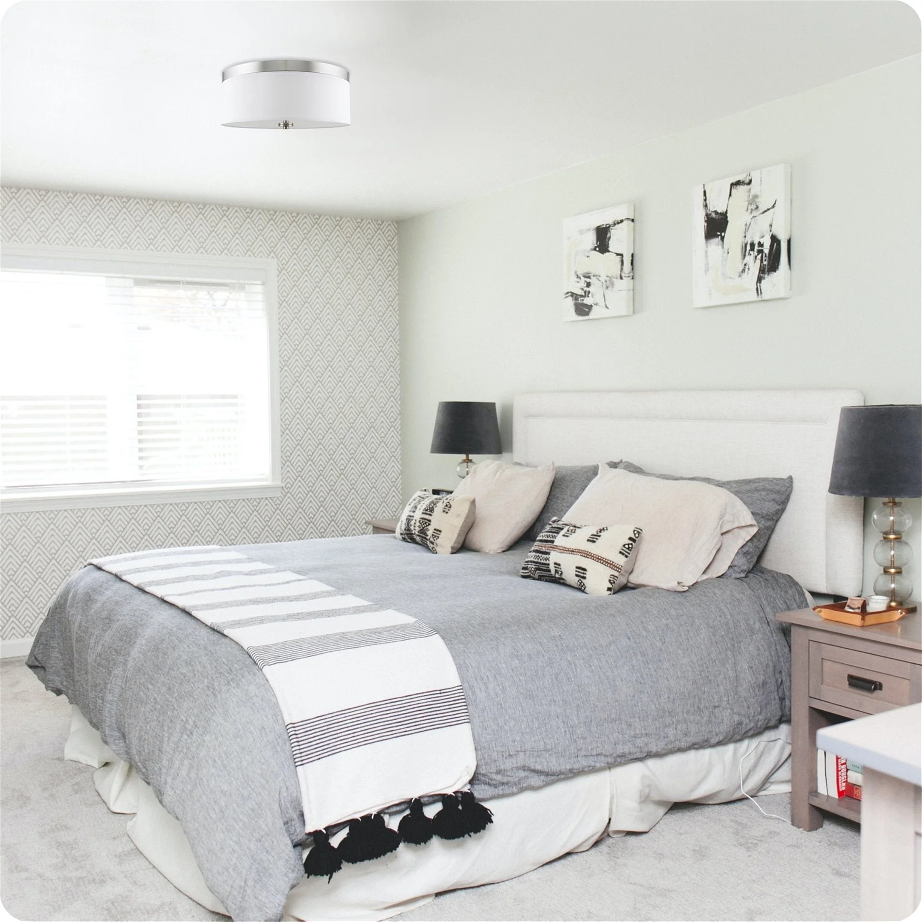 Walker 15 Mid-Century Modern 3-Light Flush Mount Ceiling Light