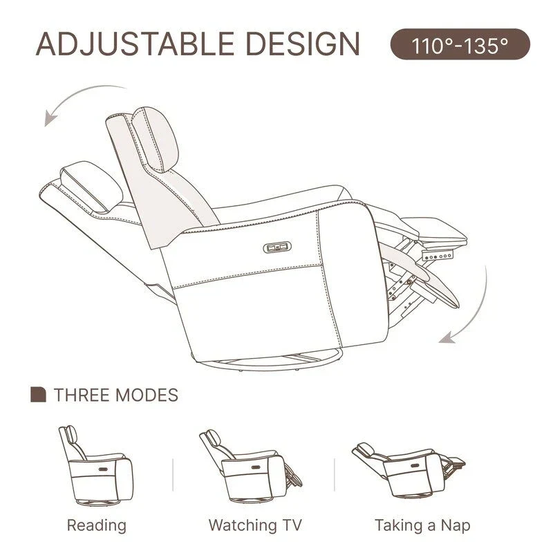 Merlin Power Swivel Glider Rocker Recliner Nursing Chair Recliner
