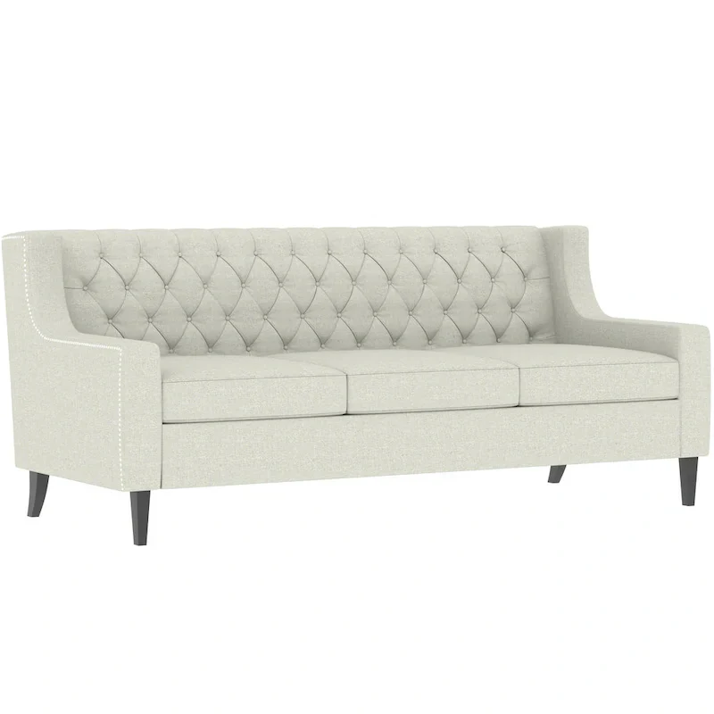 Naro Mid-Century Modern Fabric 3-Seater Sofa with Tufted Backrest by Christopher Knight Home