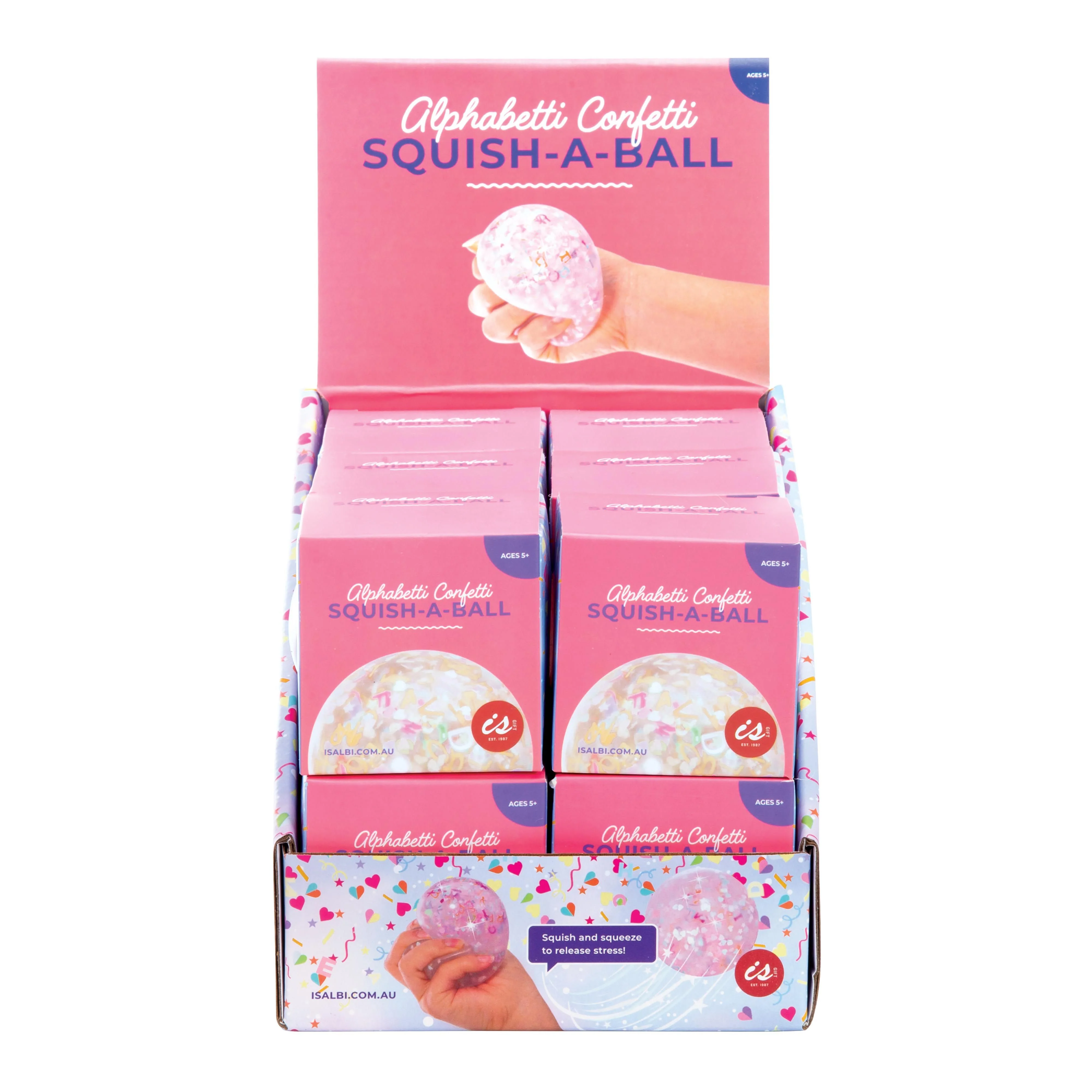 IsGift Alphabetti Confetti Squish-A-Ball Assorted 7cm
