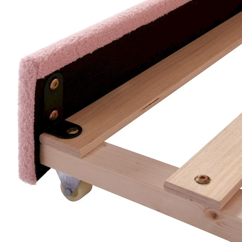 Full Teddy Fleece Daybed with Trundle and LED Lights