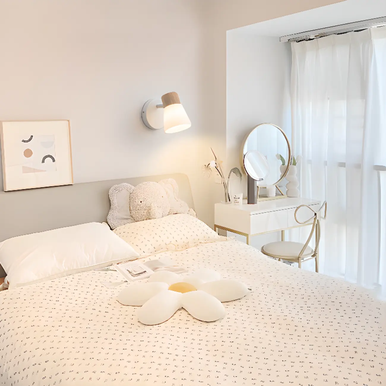 2-Light Modern Wood and Glass Bathroom Vanity Light Fixture