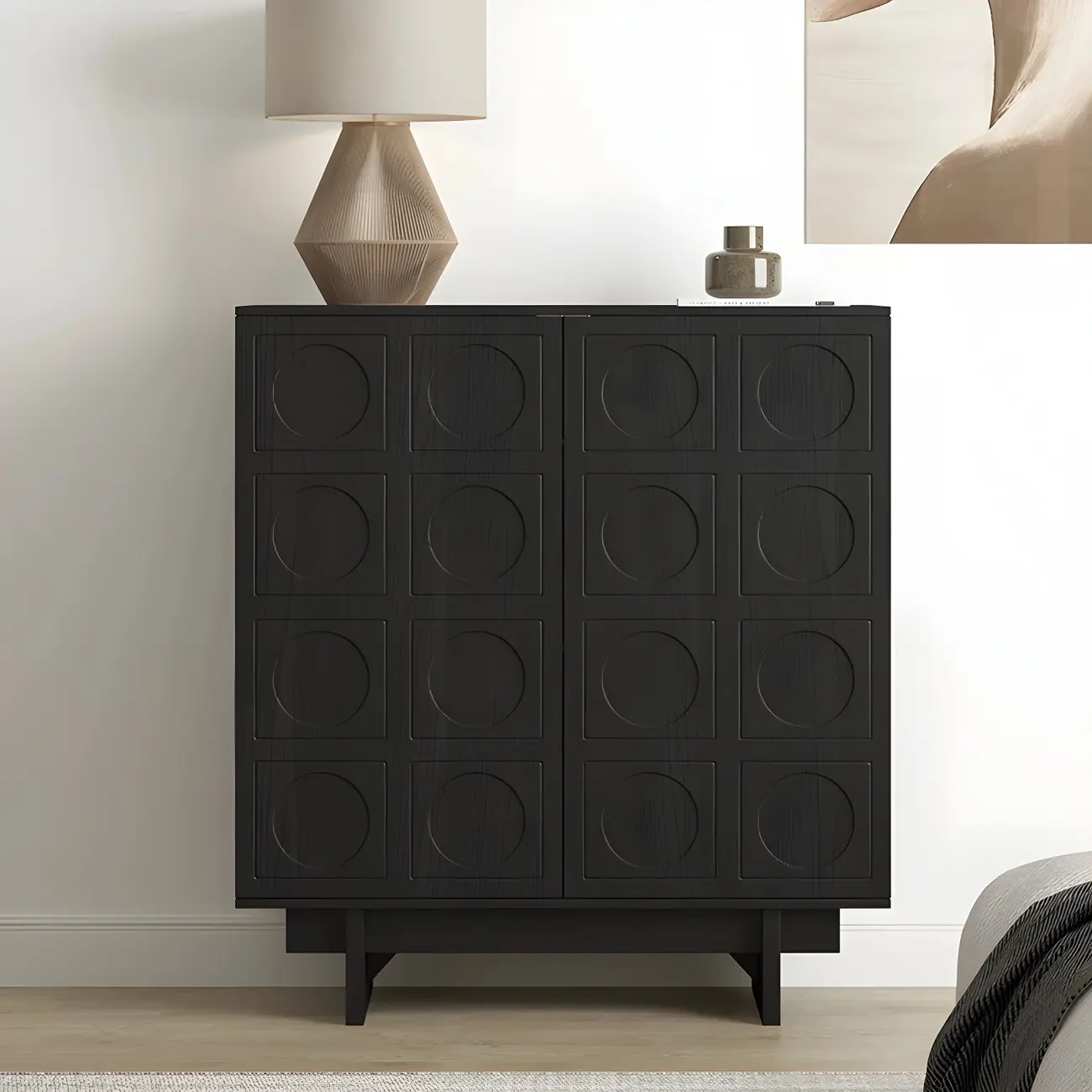 Modern Brown Sideboard with Adjustable Shelves & Cabinets