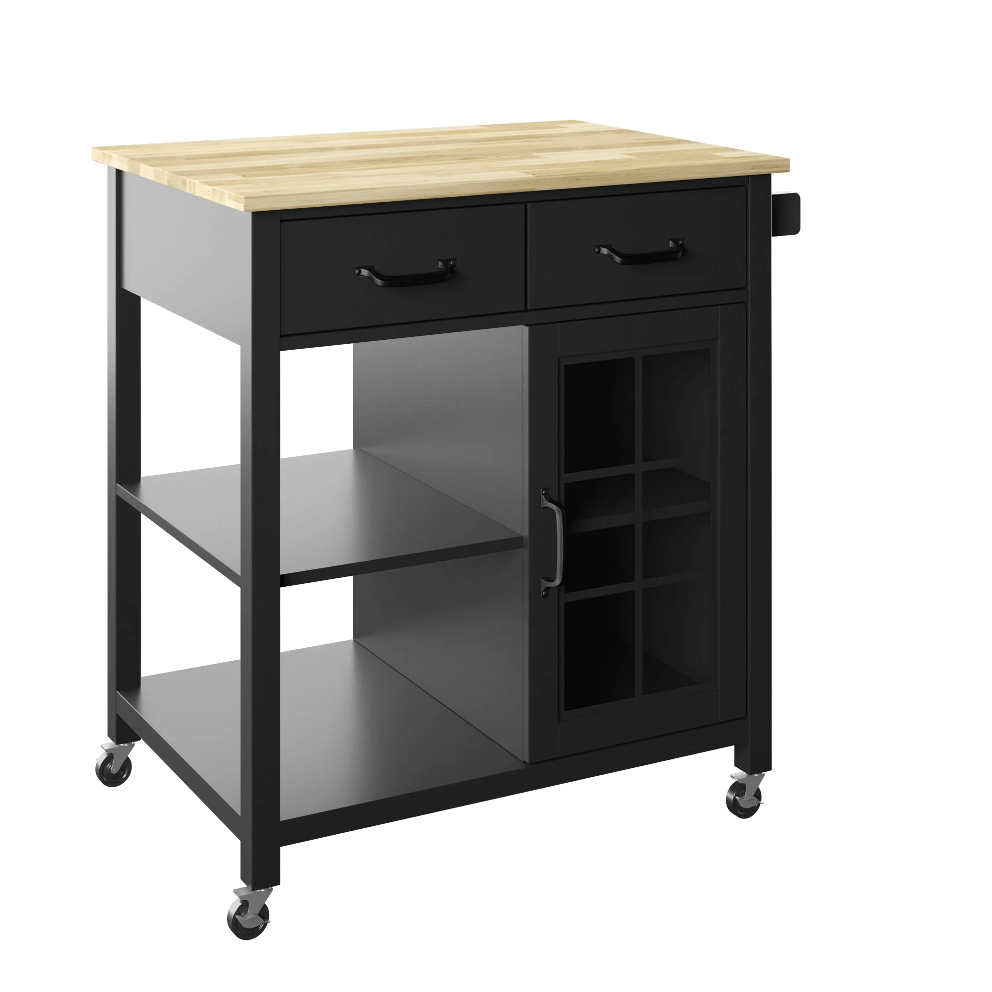Compact Rolling Kitchen Island Cart with Storage