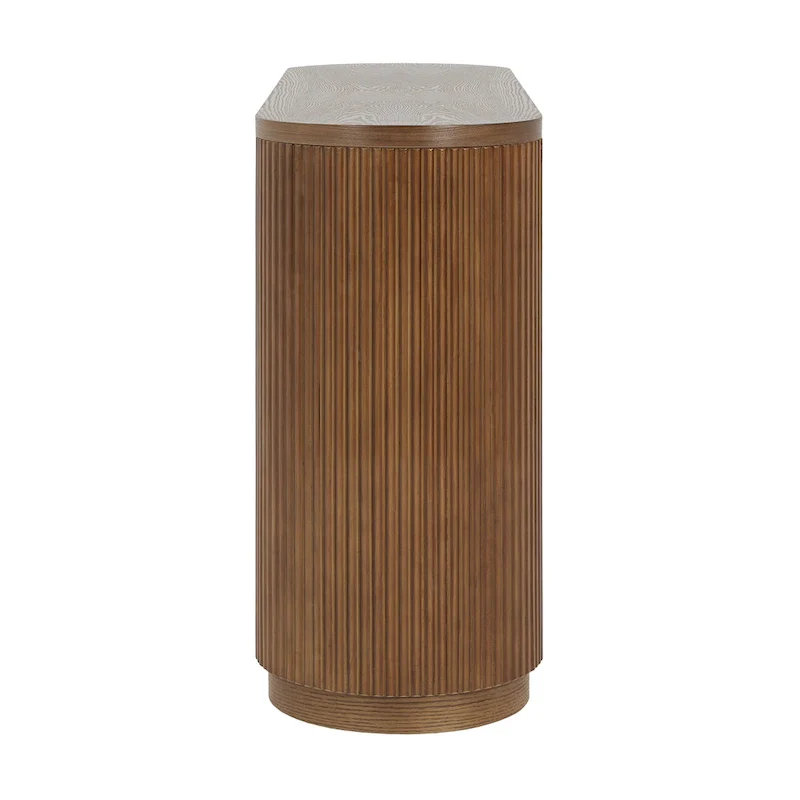 Modern Entryway Table (with Open Shelving and Elegant Wood Grain Design)