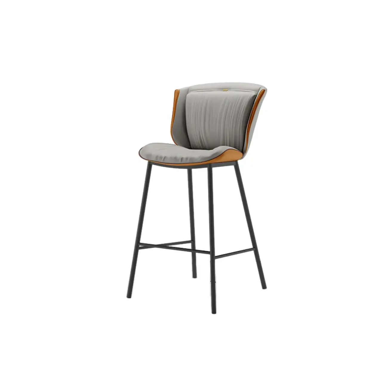 Modern Luxury Trapezoid Cushion Microfiber Leather Carbon Steel Bar Stool