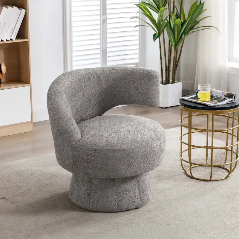 360 Degree Swivel Cuddle Barrel Accent Chairs with Wide Upholstered