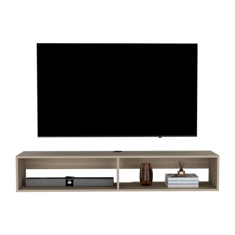 Modern TV Console Wall Mounted 59  Floating Media Stand with Shelves and Cable Management - 10.4H x 59.1W x 12.6D