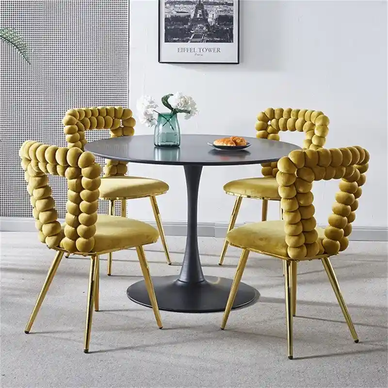 GEITIN Modern Dining Chair with Metal Legs Set of 2