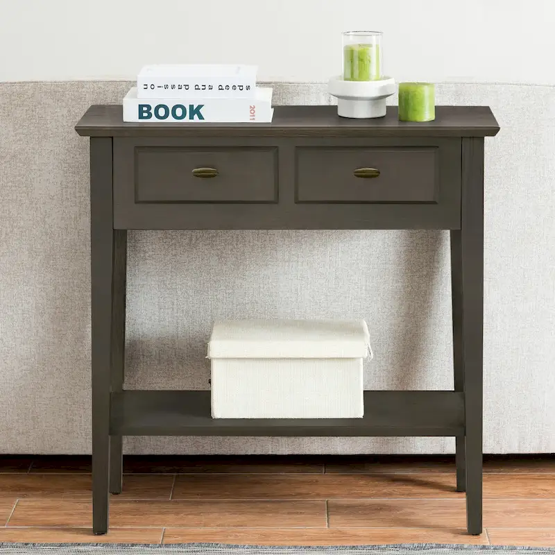 Teegan Solid Wood Hall Entryway Console Sofa Table