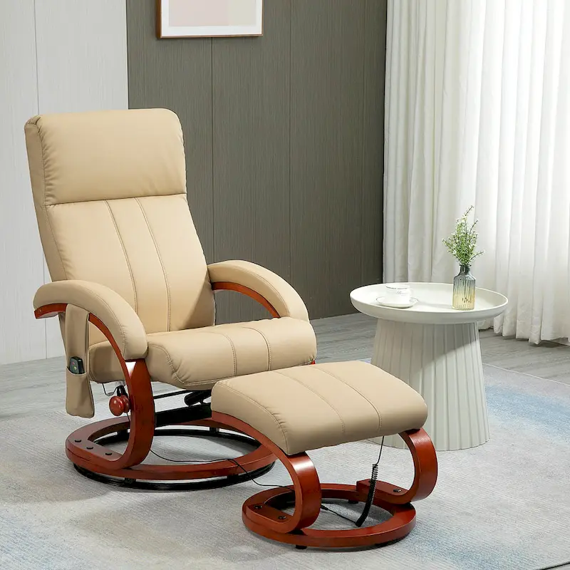 Modern 26 High Back Swivel Recliner Chair with Remote Control