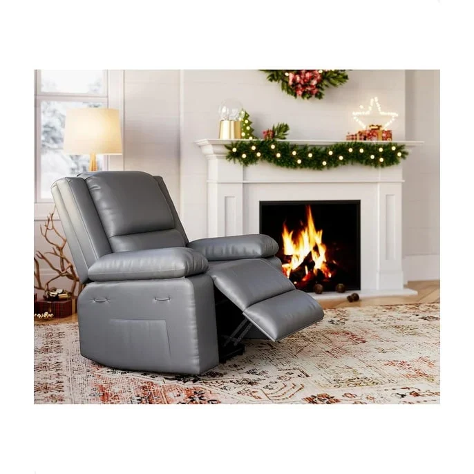 Leather Power Lift Recliner with Heat & Massage