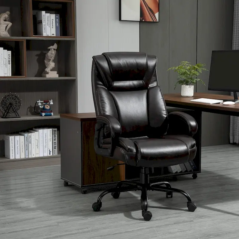 Vinsetto Big and Tall Executive Office Chair 400lbs Computer Desk Chair with High Back PU Leather Ergonomic Upholstery