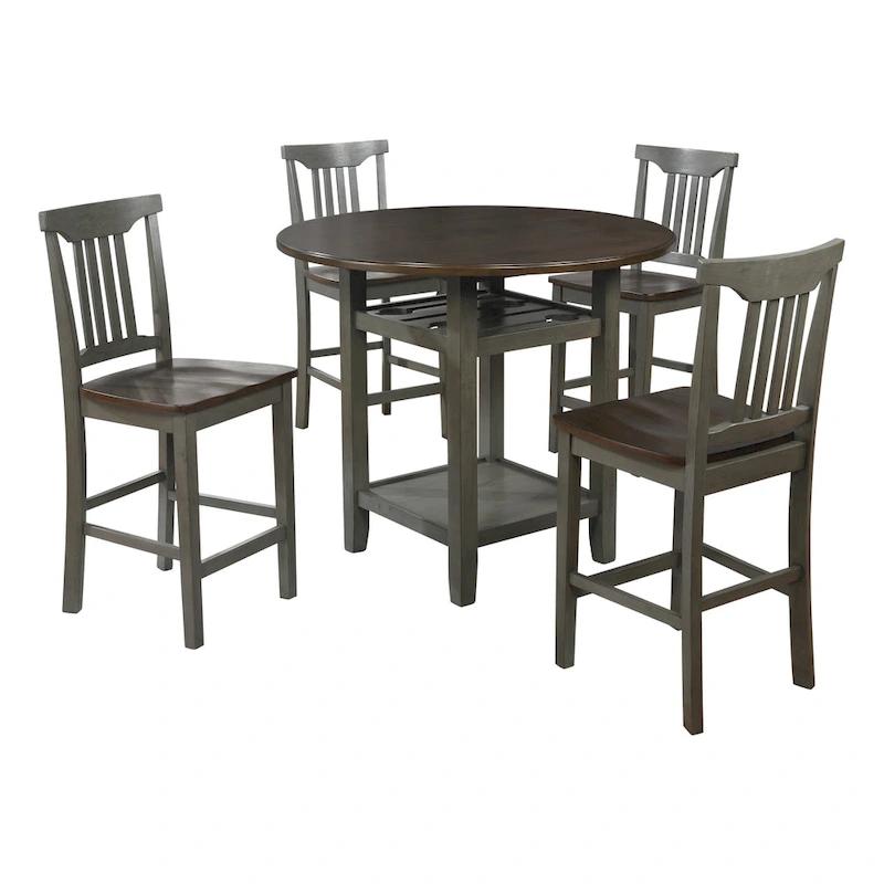 The Gray Barn Simmons Antique White and Brown 5-piece Dining Set