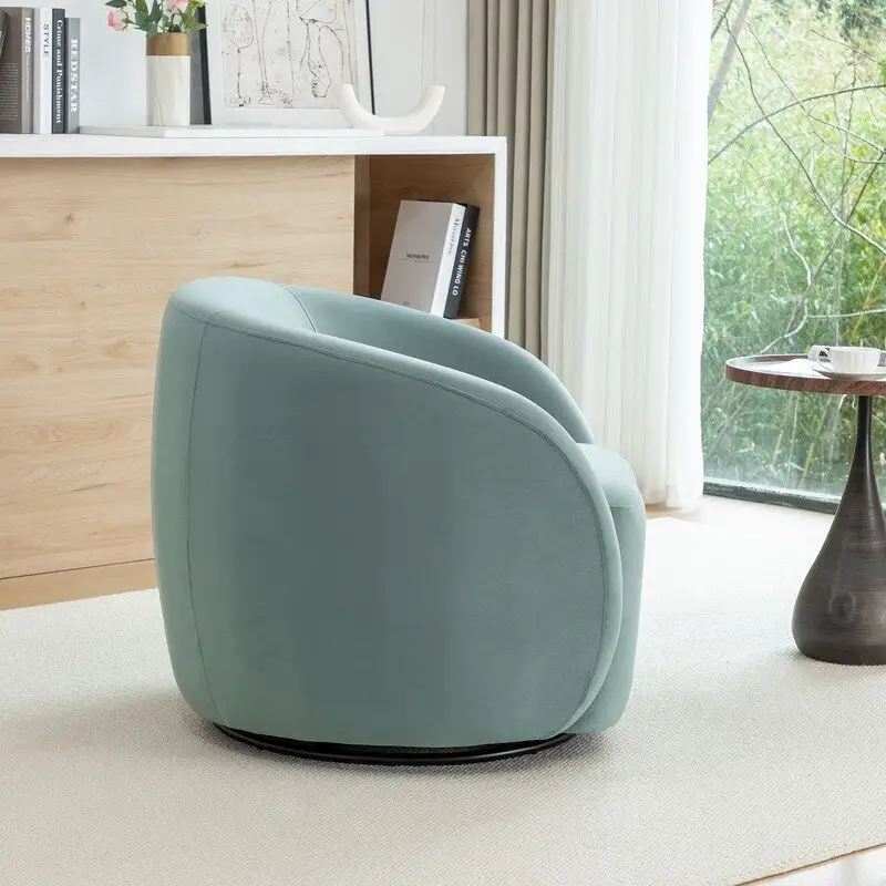 SEYNAR Modern Glam Velvet Upholstered 360 Degree Swivel Accent Armchair